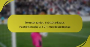 Tekniset taidot, Syöttötarkkuus, Päätöksenteko 3-4-2-1 muodostelmassa